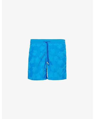 Vilebrequin Moorea Turtle-print Recycled-polyamide Swim Shorts X - Blue