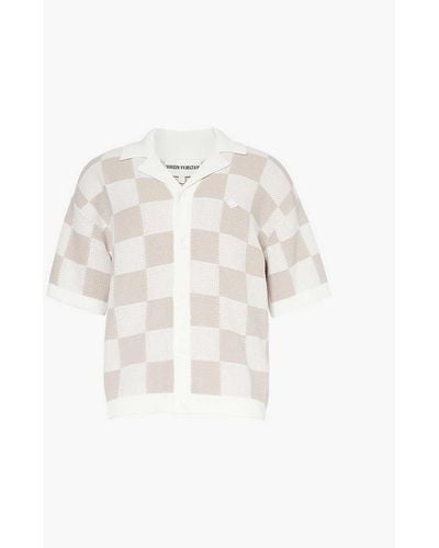 The Couture Club Checked Knitted Cotton Shirt - White