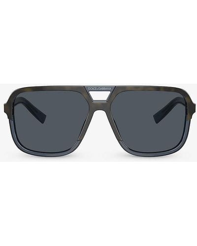 Dolce & Gabbana Dg4354 Square-frame Tortoiseshell Acetate Sunglasses - Grey