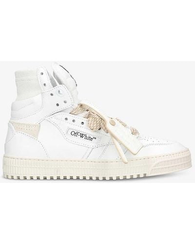 Off-White c/o Virgil Abloh Off- C/o Virgil Abloh Off-court 3.0 Brand-tag Leather High-top Trainers - Natural
