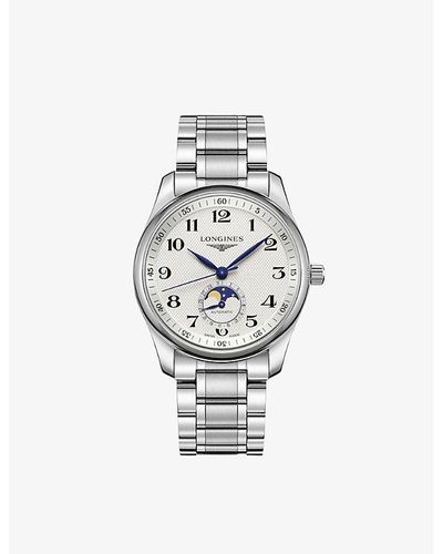 Longines L29094786 Master Stainless Steel Moon Phase Automatic Watch - White