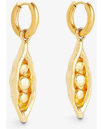 SANDRALEXANDRA Pea In Pod 18ct Yellow- Plated Brass Earrings - Metallic