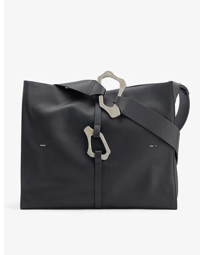 HELIOT EMIL Luculent Carabiner-clip Leather Tote Bag - Black