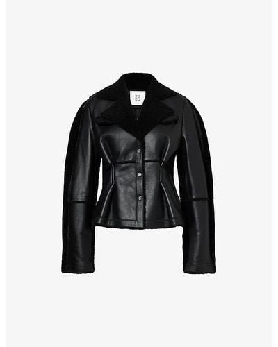 Anne Vest Jenny Pleated Regular-fit Shearling Jacket - Black