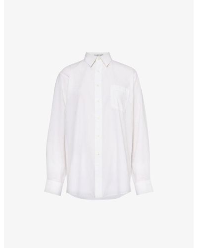Reformation Vintage Pierre Cardin Semi-sheer Woven Shirt - White