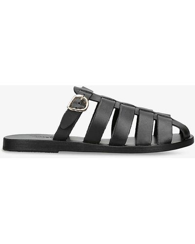 Ancient Greek Sandals Cosmia Leather Sandals - Black