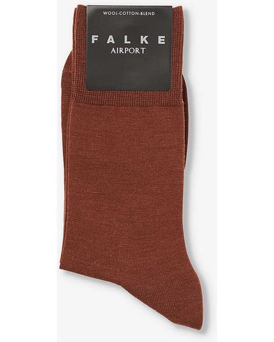 FALKE Airport Stretch Wool-blend Socks - Brown