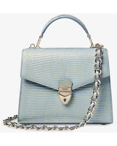 Aspinal of London Mayfair Leather Shoulder Bag - Blue