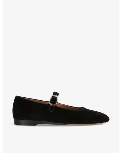 Le Monde Beryl Round-toe Suede Mary Jane Courts - Black