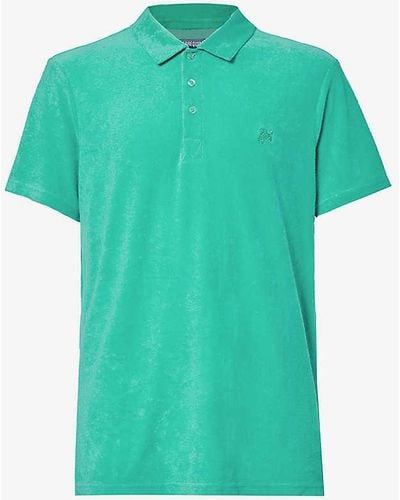 Vilebrequin Phoenix Brand-embroidered Cotton-blend Polo Shirt - Green
