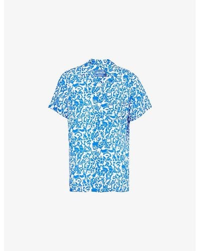 ARRELS Barcelona Marie Lavis Graphic-print Woven Shirt X - Blue