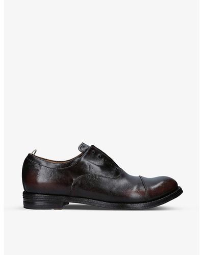 Officine Creative Anatomia Laceless Leather Derby Shoes - Brown