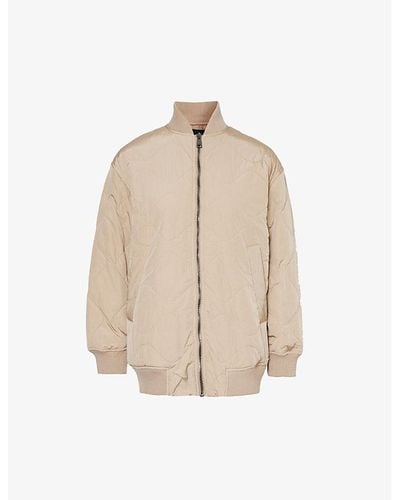 Weekend by Maxmara Norel Quilted Shell Bomber Jacket - Natural