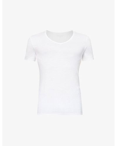 Derek Rose Jack V-neck Cotton T-shirt Xx - White
