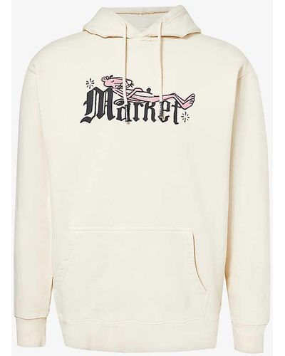 Market X Pink Panther Graphic-print Cotton-jersey Hoody - White