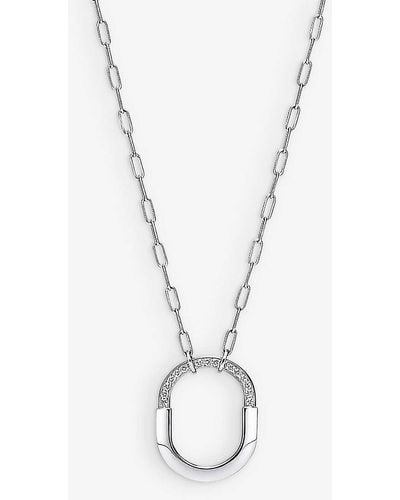 Tiffany & Co. Tiffany Lock 18ct White-gold And 0.33ct Round-brilliant Diamond Pendant Necklace