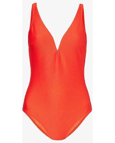 Heidi Klein Vicenza V-bar Recycled Polyamide-blend Swimsuit - Red