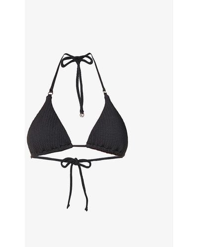 Seafolly Sea Dive Textured Triangle Bikini Top - Black