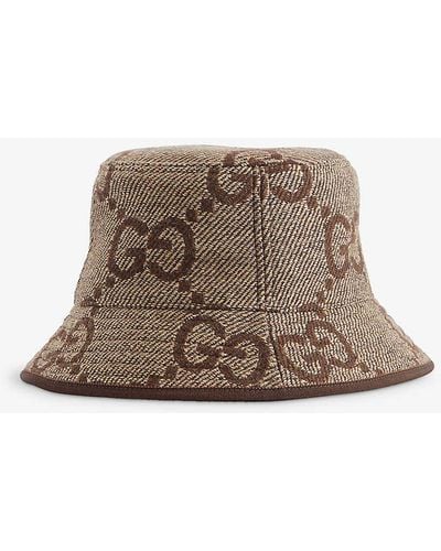 Gucci Monogram-pattern Wool Hat - Brown