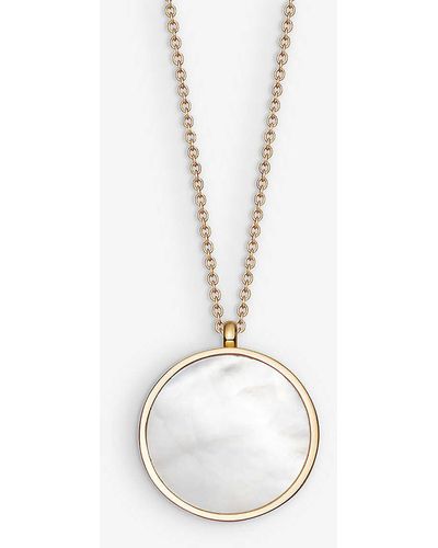 Astley Clarke Stilla 18ct Yellow Gold-plated Vermeil Sterling-silver And Mother Of Pearl Locket-pendant Necklace - Metallic