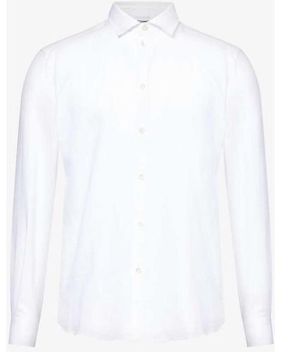 Zimmerli of Switzerland Spread-collar Relaxed-fit Linen And Cotton-blend Shirt Xx - White