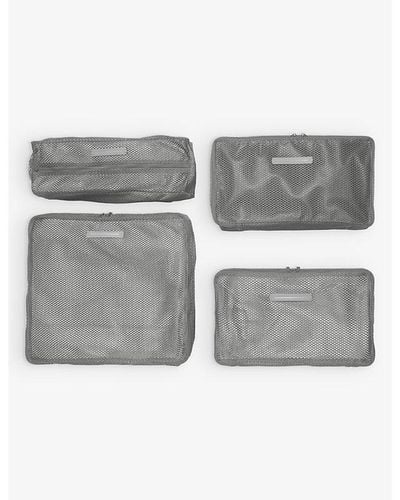 Horizn Studios Recycled-mesh Packing Cubes Set Of Four - Gray