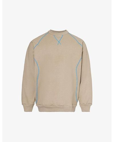 Saul Nash Intersection Contrast-stitched Cotton-jersey Sweatshirt X - Natural