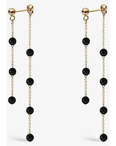 The Alkemistry Beaded 18ct Yellow-gold And Onyx Earrings - White