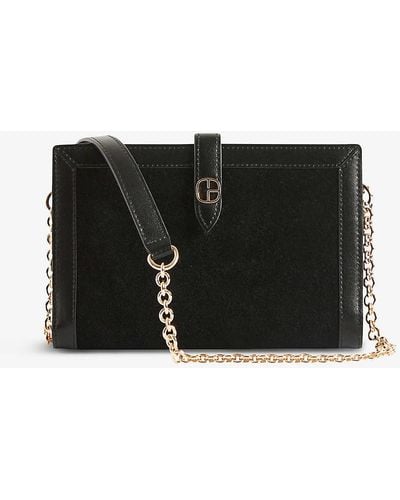 Claudie Pierlot Chain-strap Suede-leather Shoulder Bag - Black