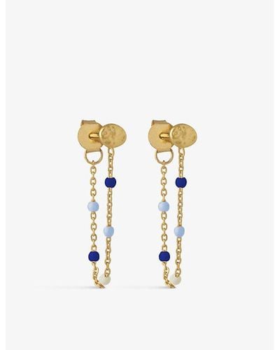 Enamel Copenhagen Lola 18ct Yellow Gold-plated Recycled Sterling-silver And Pearl Drop Earrings - Metallic