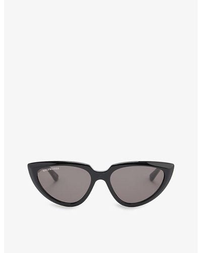 Balenciaga Bb0182s Cat-eye Acetate Sunglasses - Gray