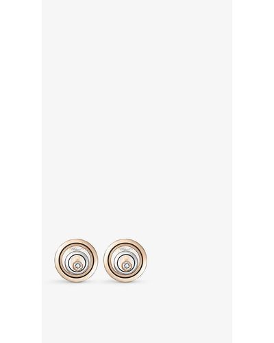 Chopard Happy Spirit 18ct Rose-gold, 18ct White-gold And 0.19ct Full-cut Diamond Earrings