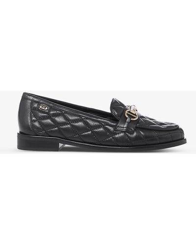 Dune Games Quilted Leather Loafers - Black