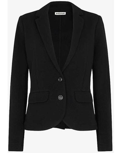 Whistles Single-breasted Slim-fit Cotton Jacket - Black