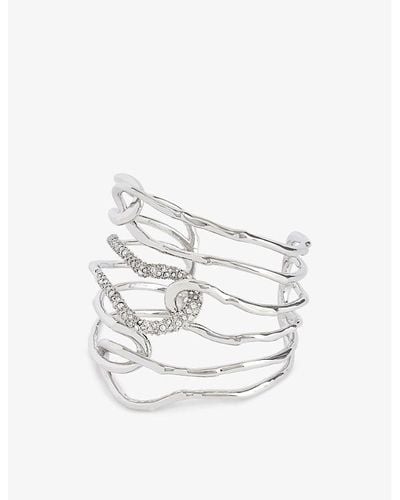 Alexis Solanales Crystal-embellished -plated Brass Bracelet - White