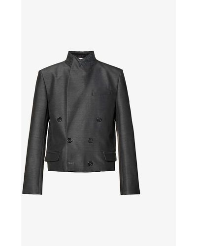 JW Anderson Boxy-fit Double-breasted Woven Jacket - Black