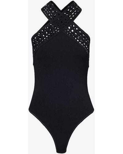 Alaïa Vienne Slim-fit Knitted Bodysuit - Black