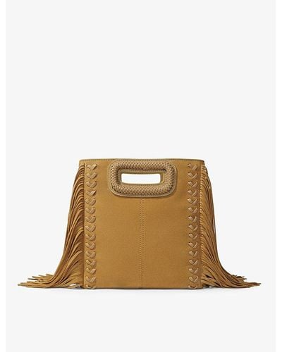 Maje Fringe-embellished Leather Shoulder Bag - Brown