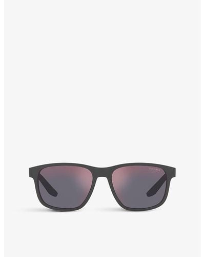 Prada Linea Rossa Ps06ys Solar Butterfly-frame Acetate Sunglasses - Gray