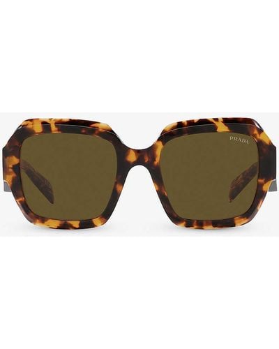 Prada Pr 28zs Square-frame Acetate Sunglasses - Green
