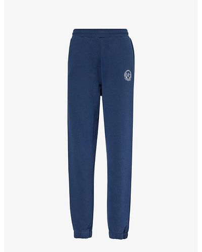 4th & Reckless Vy Apollo Tapered-leg Mid-rise Cotton-jersey jogging Bottoms - Blue