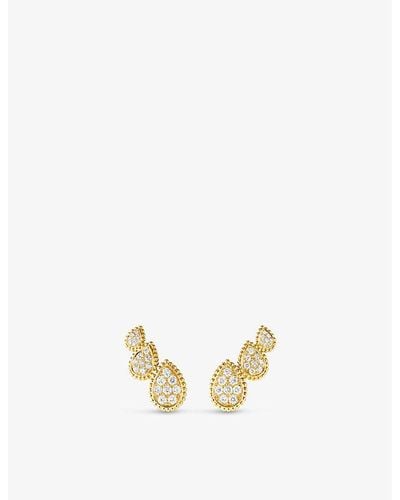 Boucheron Serpent Bohème Diamants 18ct -gold And 0.98ct Diamond Earrings - Yellow