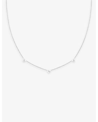 Astrid & Miyu Heart Charm -plated Sterling-silver And Cubic Zirconia Necklace - White