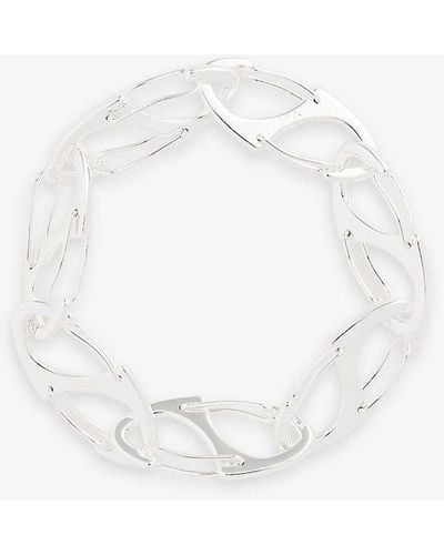 Martine Ali Bias Lanyard-clasp 925 Sterling- Plated Brass Bracelet - White