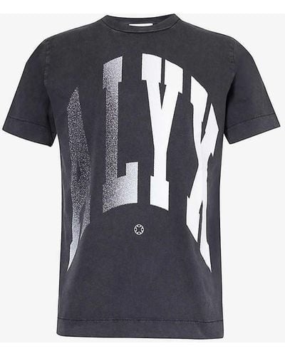 1017 ALYX 9SM Logo-print Washed Cotton-jersey T-shirt - Blue
