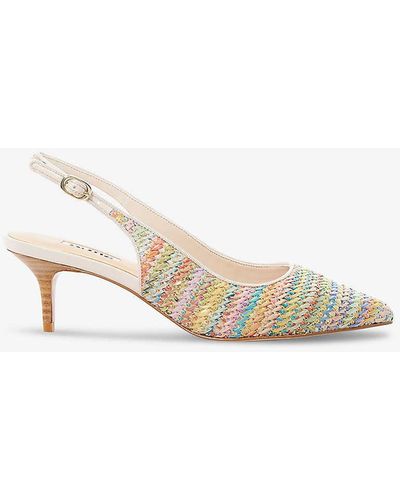 Dune Celima Sling-back Woven Heeled Courts - White