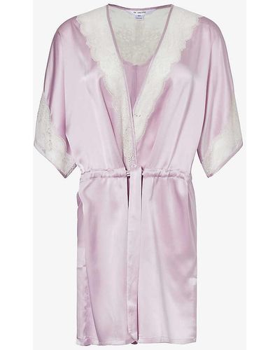 Nk Imode Agatha Short-sleeved Silk Robe - Pink