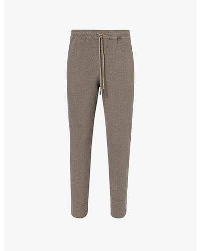 Hanro Regular-fit Tapered-leg Cotton-blend Pajama Botto - Gray