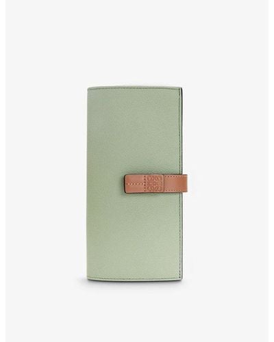 Loewe Vertical Large Leather Wallet - Green