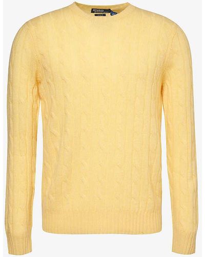 Polo Ralph Lauren Cable-knit Crewneck Cashmere Jumper - Yellow